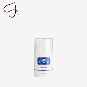 SOS Cleanse skincare product on a white background