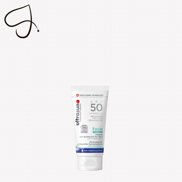 Tube of Ultrasun sunscreen with SPF 50 on a white background